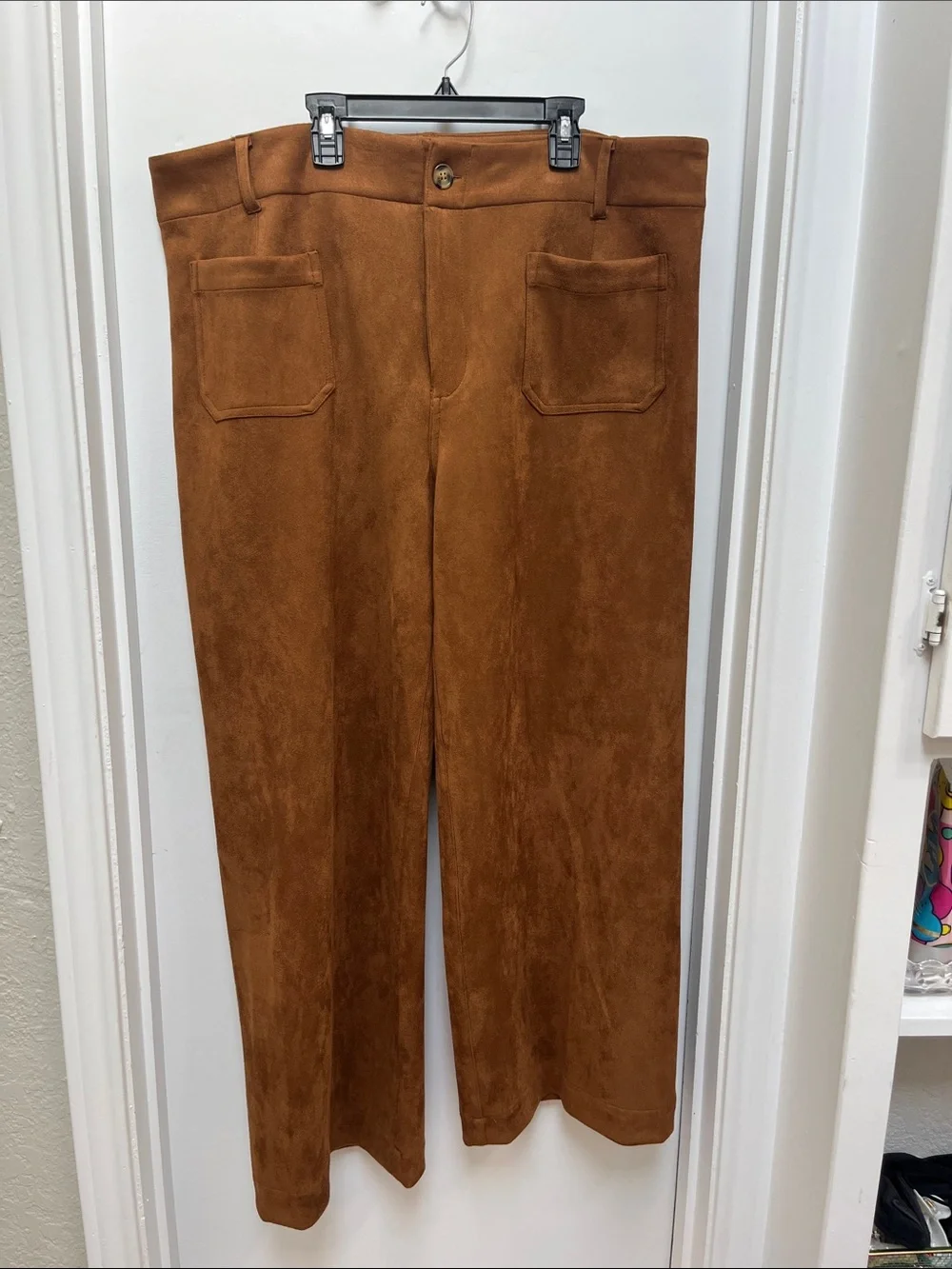 Gibson Latimer Faux Suede Wide Leg Ankle Pants. Size XXL